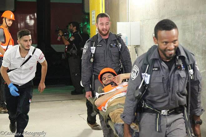 An exercise undertaken by Magen David Adom, drilling what to do in the event of a major power outage, whether from terror or natural disaster. Photo by Cassouto Photography via Magen David Adom.