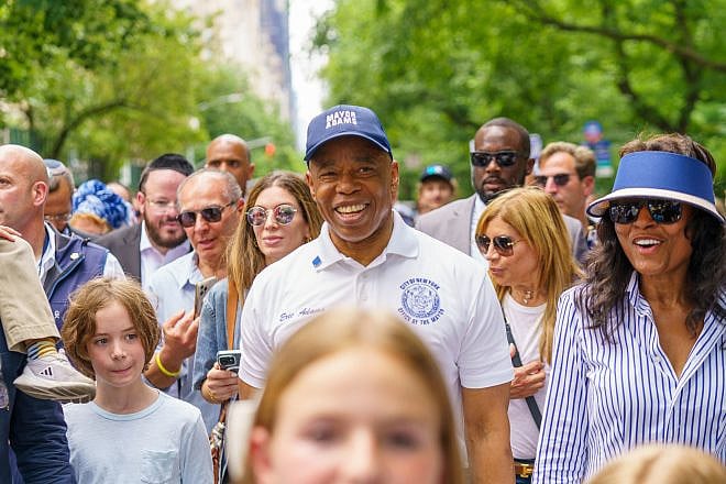 New York City Mayor Eric Adams marches in the Jewish Community Relations Council of New York’s Israel parade on June 2, 2024. Credit: Benny Polatseck/Mayoral Photography Office.