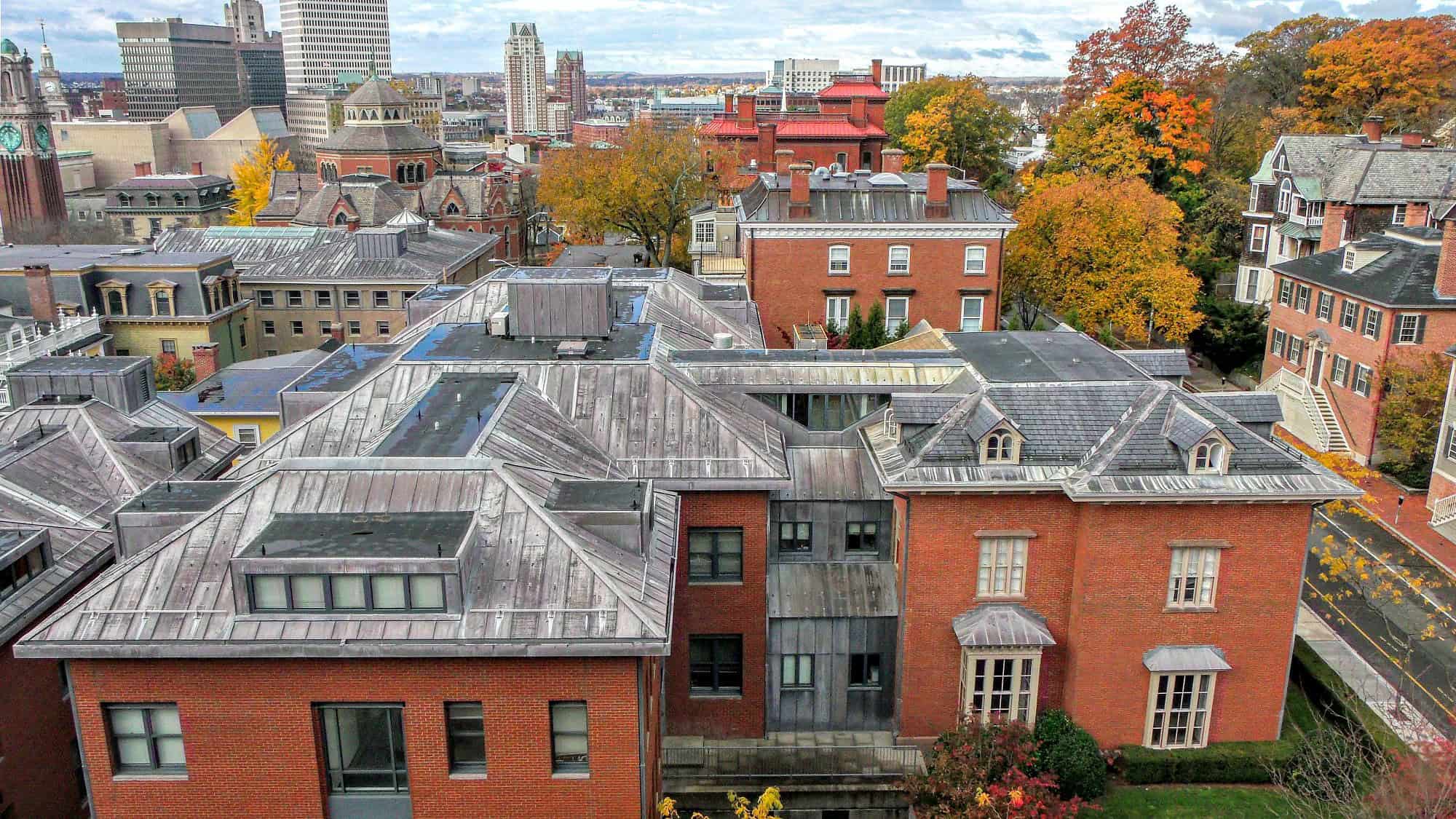 Aerial view of Brown University in Providence, R.I. Credit: Inning Club via Wikimedia Commons.