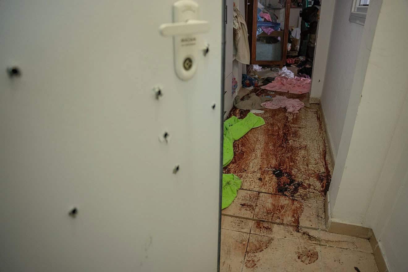 Destruction caused by Hamas terrorists on Oct. 7 in Kibbutz Nir Oz, near the Israeli-Gaza border, in southern Israel, Oct. 19, 2023. Photo by Erik Marmor/Flash90.