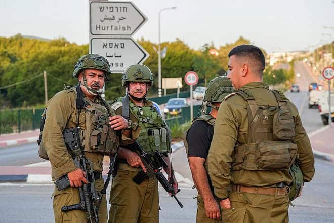 Israeli security forces at the scene of a Hezbollah drone attack in the Druze town of Hurfeish near the border with Lebanon, June 5, 2024. Photo by Ayal Margolin/Flash90.