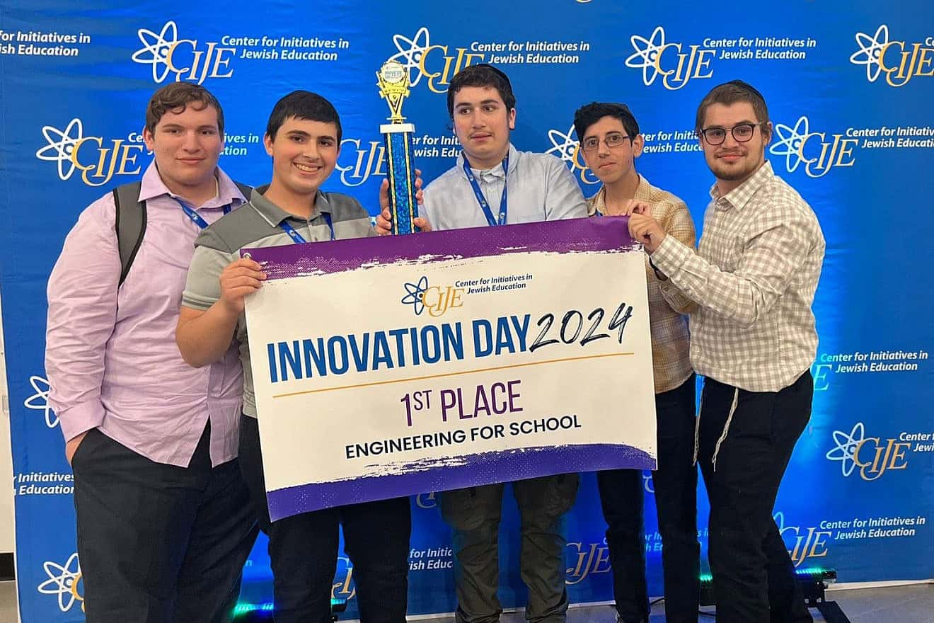 Students from the IVDU school, the first special education school to participate in the program, earned first place in a category of the STEAM contest from the Center for Initiatives in Jewish Education. Credit: Courtesy of YACHAD/IVDU.