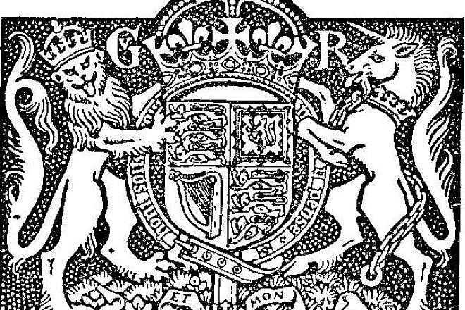 King George V Coat of Arms (from Statute of Westminster 1931). Credit: Wikimedia Commons.