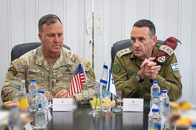 The commander of the U.S. Central Command (CENTCOM), Gen. Michael Erik Kurilla, meets in Israel with IDF Chief of Staff Maj. Gen. Herzi Halevi, June 2024. Credit: Israel Defense Forces.