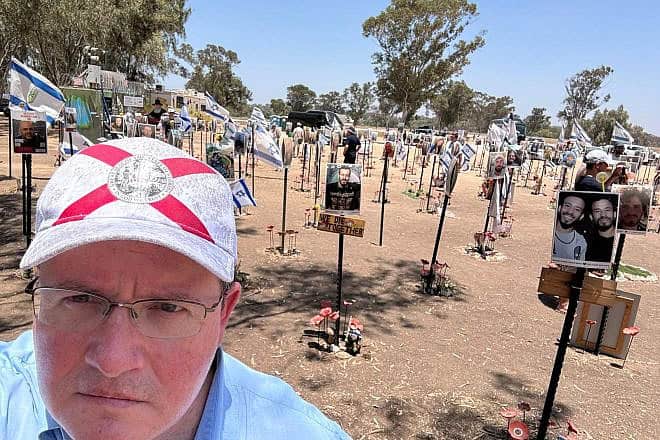 Florida State Rep. Randy Fine at the site of the Supernova music festival massacre near Kibbutz Re'im, June 10, 2024. Credit: Courtesy.