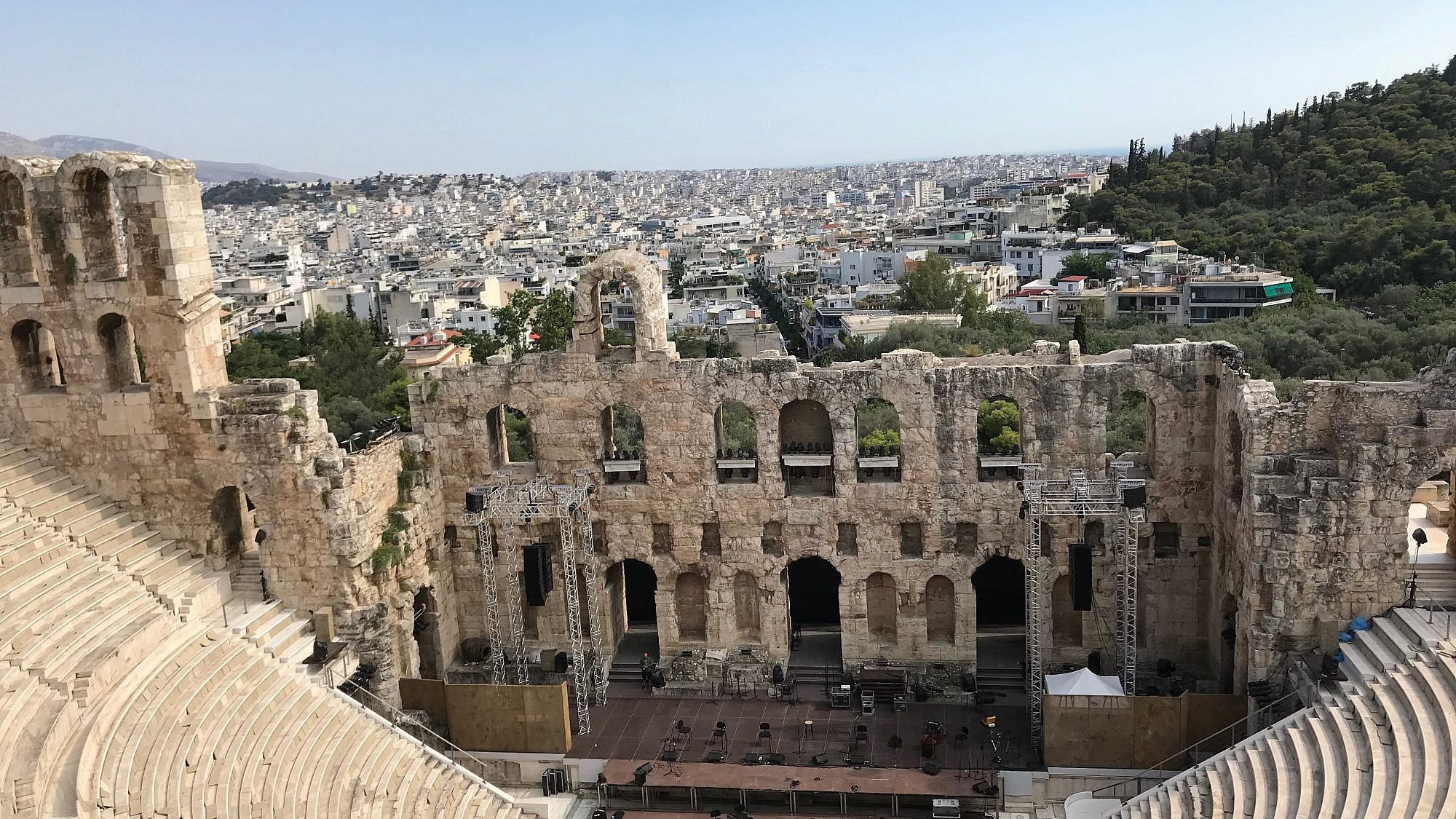 The Odeon, a theater on the south side of the Acropolis in Athens, Greece. Photo by Menachem Wecker.