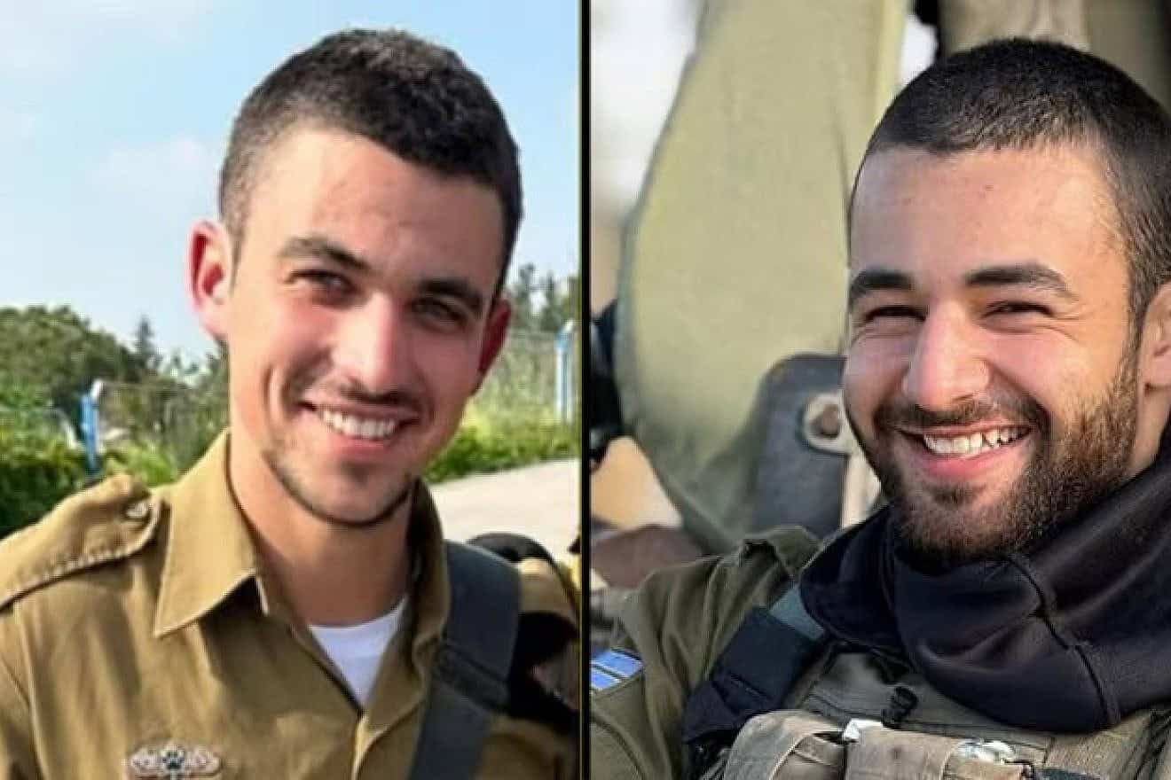 Sgt. First Class (res.) Yakir Shmuel Tatelbaum (left) and Staff Sgt. Yair Avitan. Credit: IDF Spokesperson's Unit.
