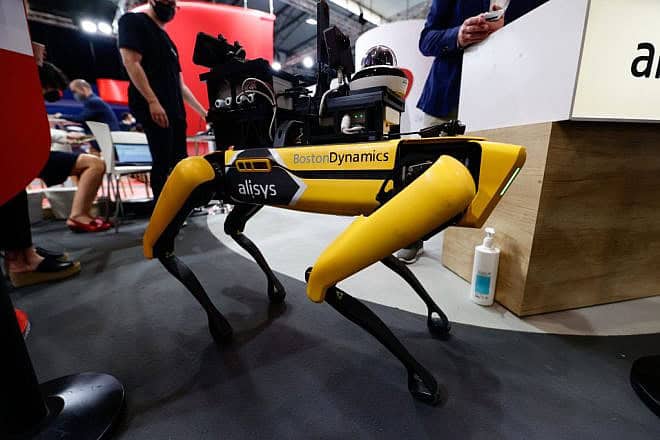 Boston Dynamics’s robot Spot at the Mobile World Congress in Barcelona, June 29, 2021. Photo by Joan Cros/Corbis via Getty Images.