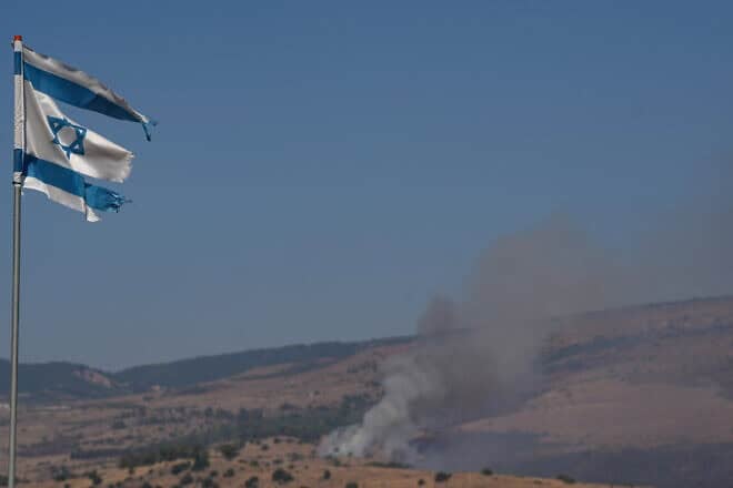 Smoke rises near Israel's northern border following missile attacks from Lebanon, July 21, 2024. Photo by Ayal Margolin/Flash90.
