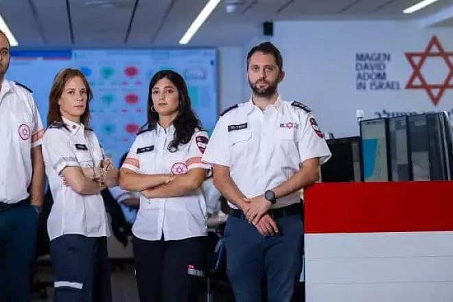 Magen David Adom first responders who manned the phones on Oct. 7. Photo by Eric Sultan.
