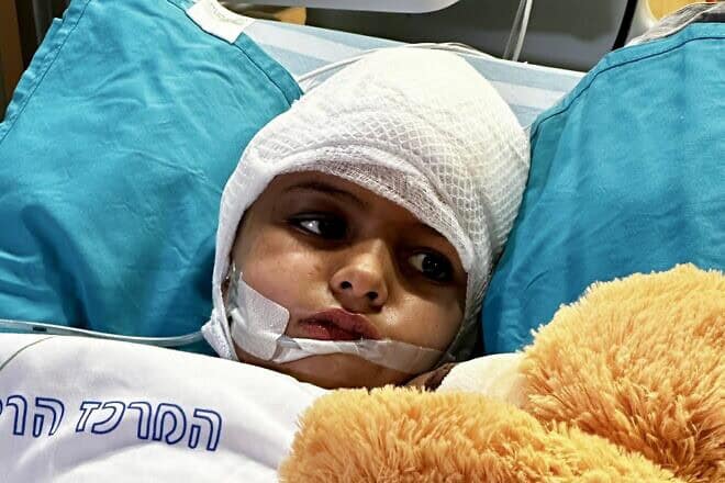 Amina Alhasoni, 7, was critically wounded in Iran's April 13, 2024, missile attack on the Jewish state. Credit: Courtesy.