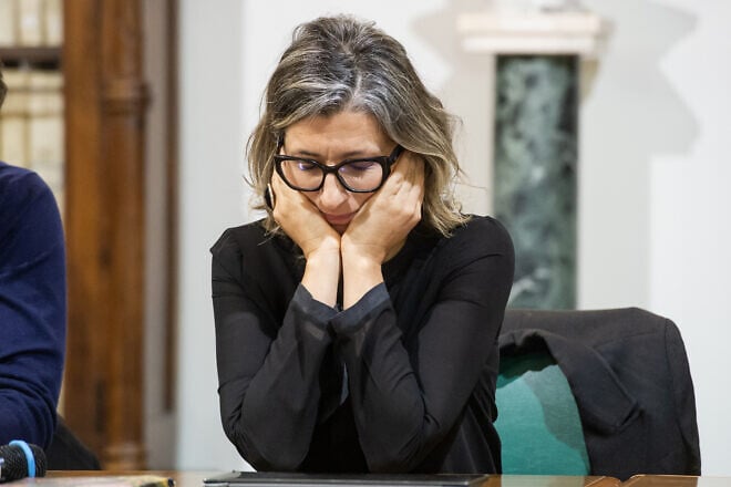 Francesca Albanese attends the presentation of her book, "J'Accuse," in Ariano Irpino, Italy, on Jan. 3, 2024. Photo by Ivan Romano/Getty Images.