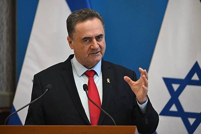 Israel's Foreign Minister Israel Katz at a joint press conference with Hungary's foreign minister at the Foreign Office in Budapest, June 17, 2024. Photo by Attila Kisbenedek/AFP via Getty Images.
