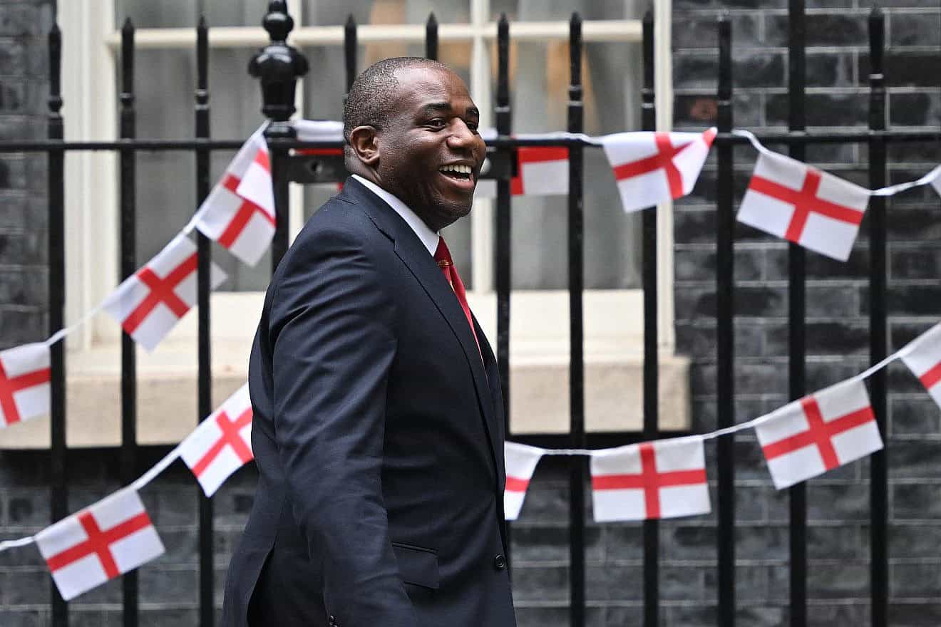 British Foreign Secretary David Lammy arrives to attend a Cabinet meeting at 10 Downing Street in London, July 9, 2024. Photo by Justin Tallis/AFP via Getty Images.