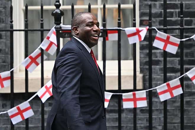 British Foreign Secretary David Lammy arrives to attend a Cabinet meeting at 10 Downing Street in London, July 9, 2024. Photo by Justin Tallis/AFP via Getty Images.