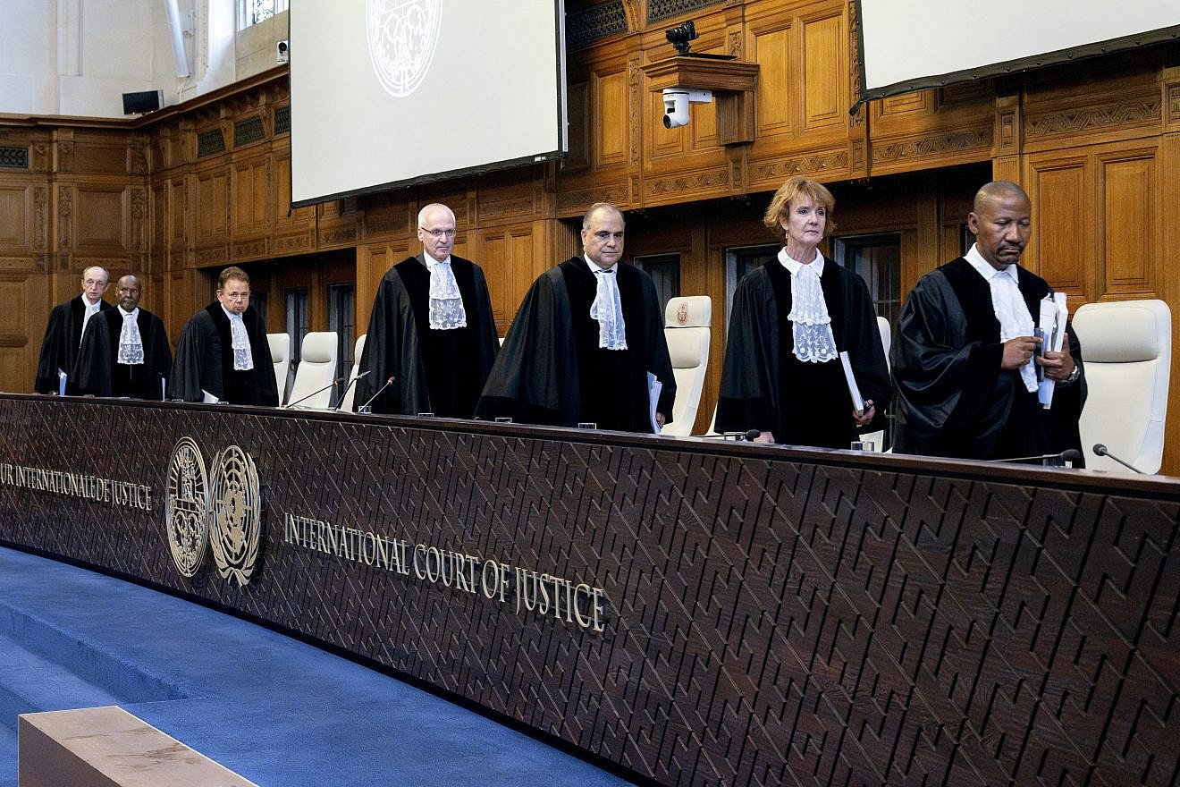Judges of the International Court of Justice leave after delivering a non-binding ruling on the legal consequences of the Israeli "occupation" of Judea and Samaria in The Hague on July 19, 2024. Photo by Nick Gammon/AFP via Getty Images.