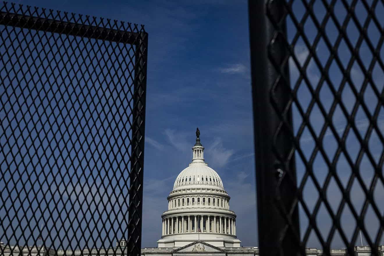 Security fencing at the U.S. Capitol grounds ahead of Israeli Prime Minister Benjamin Netanyahu's address to a joint session of Congress, July 23, 2024. Photo by Samuel Corum/Getty Images.