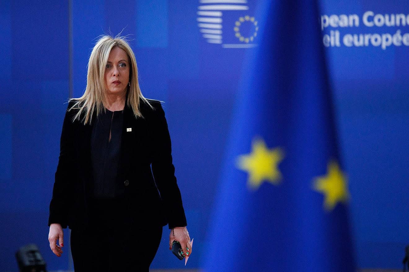 Italian Prime Minister Giorgia Meloni at the European Council, March 23, 2023. Credit: Christophe Licoppe for European Commission/Audiovisual Service via Wikimedia Commons.