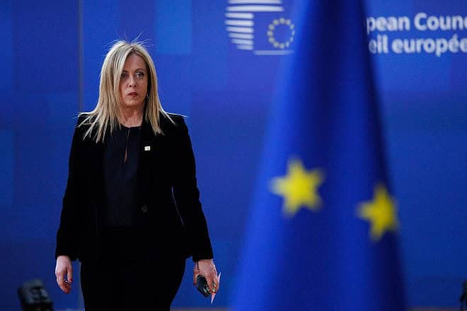 Italian Prime Minister Giorgia Meloni at the European Council, March 23, 2023. Credit: Christophe Licoppe for European Commission/Audiovisual Service via Wikimedia Commons.