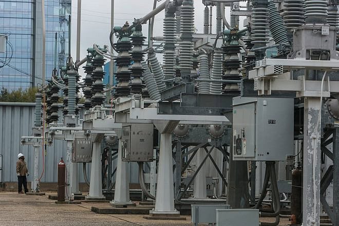 Transformers at an electrical substation in downtown Houston. Photo by George Rose/Getty Images.