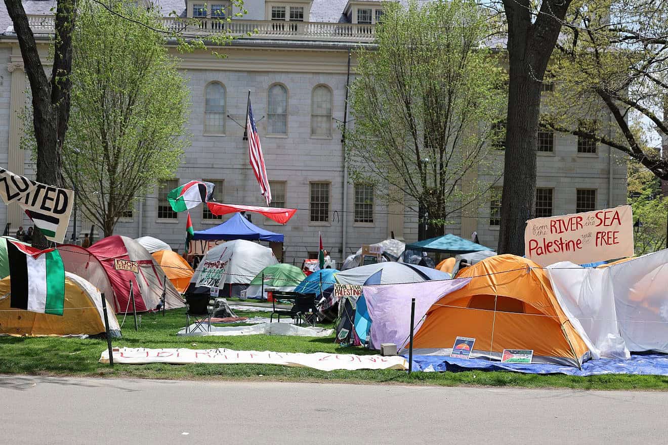 “Free Palestine” tent encampment at Harvard University, organized in April-May 2024 in support of Palestinians and the Hamas terrorist organization in the Gaza Strip, May 2, 2024. Credit: Dariusz Jemielniak via Wikimedia Commons. “Free Palestine” tent encampment at Harvard University, organized in April-May 2024 in support of Palestinians and the Hamas terrorist organization in the Gaza Strip, May 2, 2024. Credit: Dariusz Jemielniak via Wikimedia Commons.