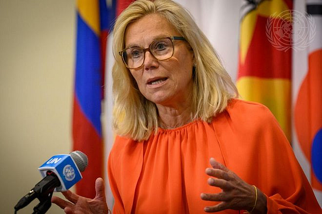 Sigrid Kaag, U.N. senior humanitarian and reconstruction coordinator for Gaza, briefs reporters after the Security Council meeting on the situation in the Middle East, including the Palestinian question, on Jul 2, 2024. Credit: Loey Felipe/U.N. photo.