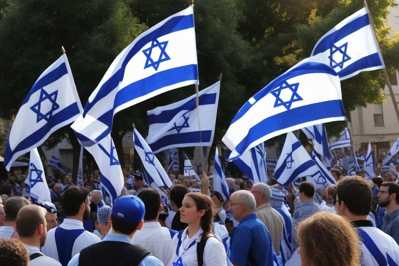 An illustrative image of a pro-Israel rally. Source: DeepAI.