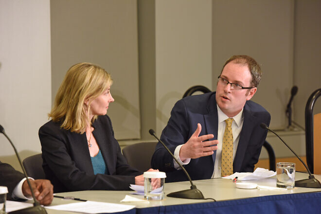 Nancy Lindborg, president of USIP, and Ilan Goldenberg, of the Center for a New American Security, on March 19, 2018. Credit: U.S. Institute of Peace/Creative Commons.