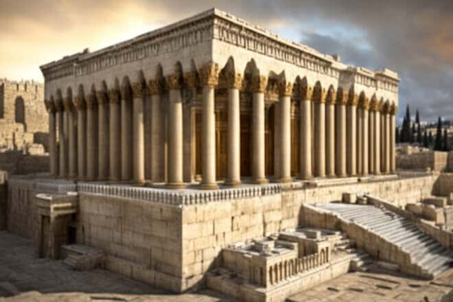 An illustrative image of part of the Second Temple in Jerusalem. Source: DeepAI.