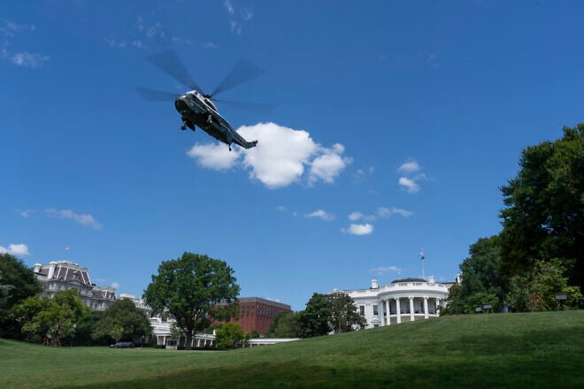 U.S. President Joe Biden and First Lady Jill Biden board Marine One on the South Lawn of the White House, Aug. 13, 2024, en route to Joint Base Andrews for their trip to New Orleans. Credit: Oliver Contreras/White House.
