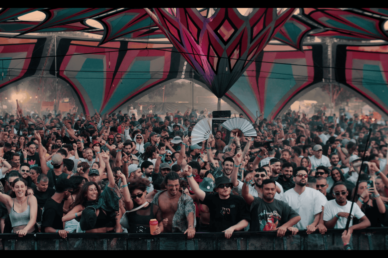 Revelers at the Nova music festival before the Hamas-led terrorist attacks in southern Israel on Oct. 7, 2023, from the real-time documentary "We Will Dance Again." Credit: Courtesy.