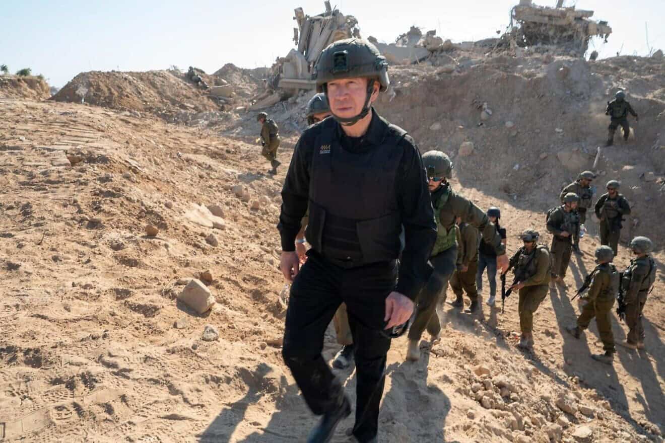 Israeli Defense Minister Yoav Gallant during a visit to the Gaza-Egypt border on Aug. 21, 2024. Photo by Ariel Hermoni.
