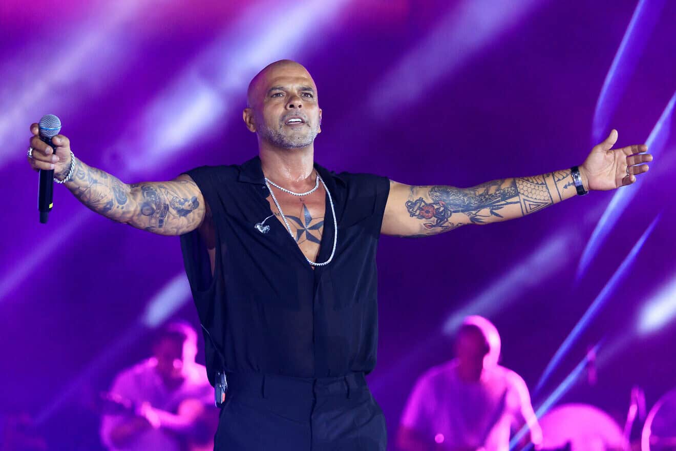 Israeli musician Eyal Golan performs at Bloomfield Stadium in Jaffa, June 13, 2024. Photo by Moshe Shai/Flash90.