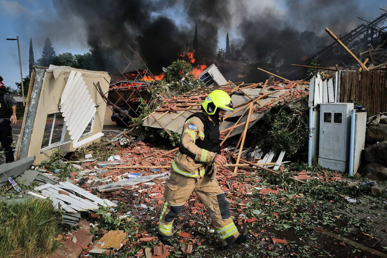 View of a house which was directly hit in a missile attack from Lebanon, in Katzrin, northern Israel, Aug. 21, 2024. Photo by Michael Giladi/Flash90.