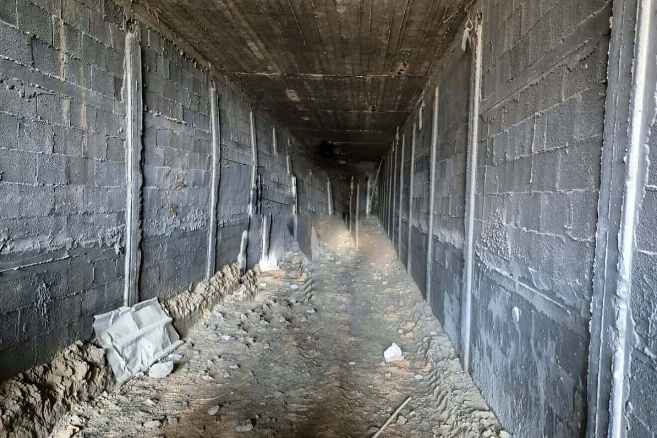 A tunnel discovered by Israel Defense Forces troops under the Philadelphi Corridor on Gaza's border with Egypt, Aug. 4, 2024. Credit: IDF.