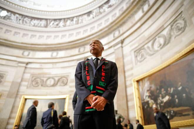 The late Rep. John Lewis before memorial services for Rep. Elijah Cummings at the U.S. Capitol on Oct. 24, 2019. Photo by Pablo Martinez Monsivais-Pool/Getty Images.