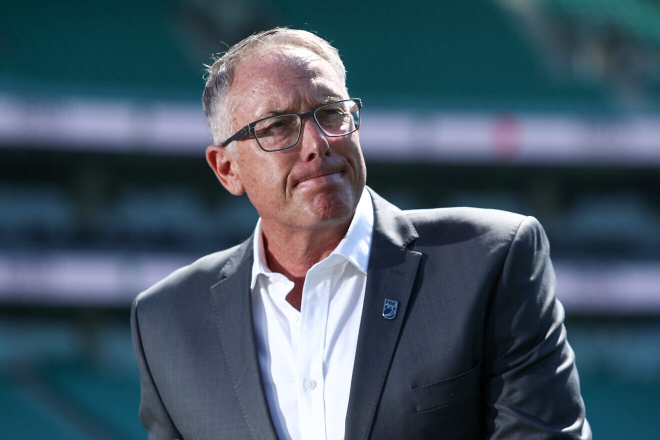 Patrick Delany, CEO of Foxtel Group, speaks during a media opportunity at Sydney Cricket Ground on Jan. 3, 2023 in Sydney, Australia. Photo by Jason McCawley/Getty Images.