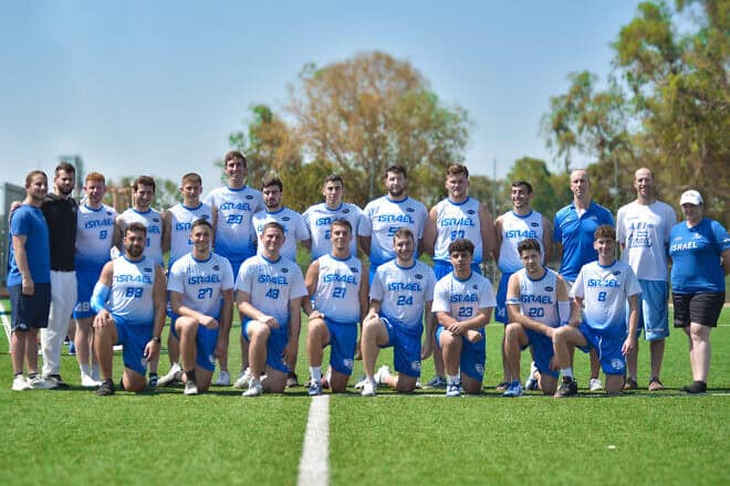 The Israeli men's flag football team, August 2024. Credit: Courtesy American Football in Israel.