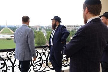 Rabbi Levi Slonim and Rep. Marc Molinaro (R-N.Y.) outside the U.S. Capitol in Washington, D.C., on July 25, 2024. Credit: Courtesy.