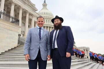 Rabbi Levi Slonim with Rep. Marc Molinaro (R-N.Y.) outside the U.S. Capitol in Washington, D.C., on July 25, 2024. Credit: Courtesy.