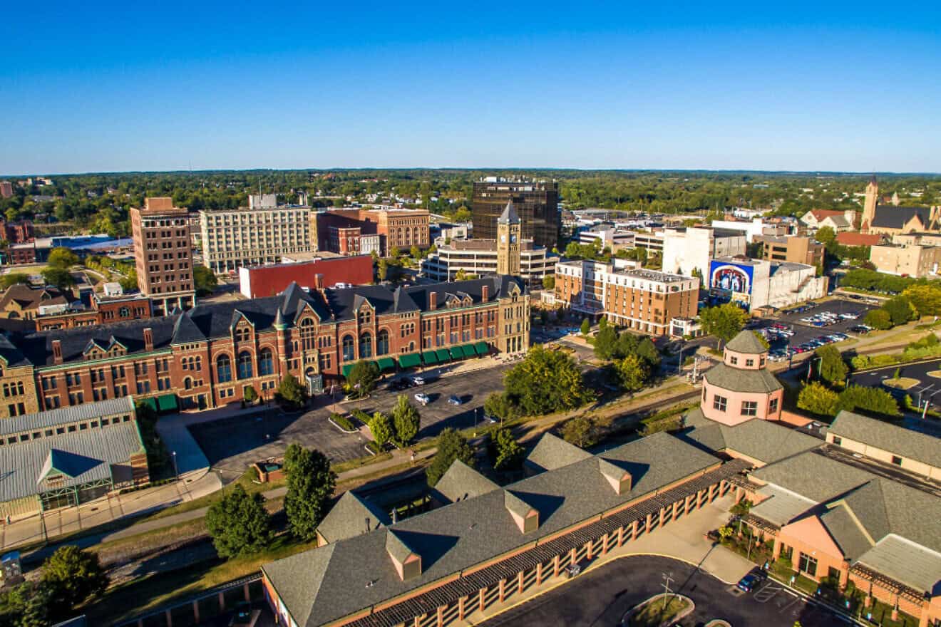 A skyline shot of downtown Springfield, Ohio in 2019. Credit: www.springfieldohio.gov/Rob Hat via Wikimedia Commons.