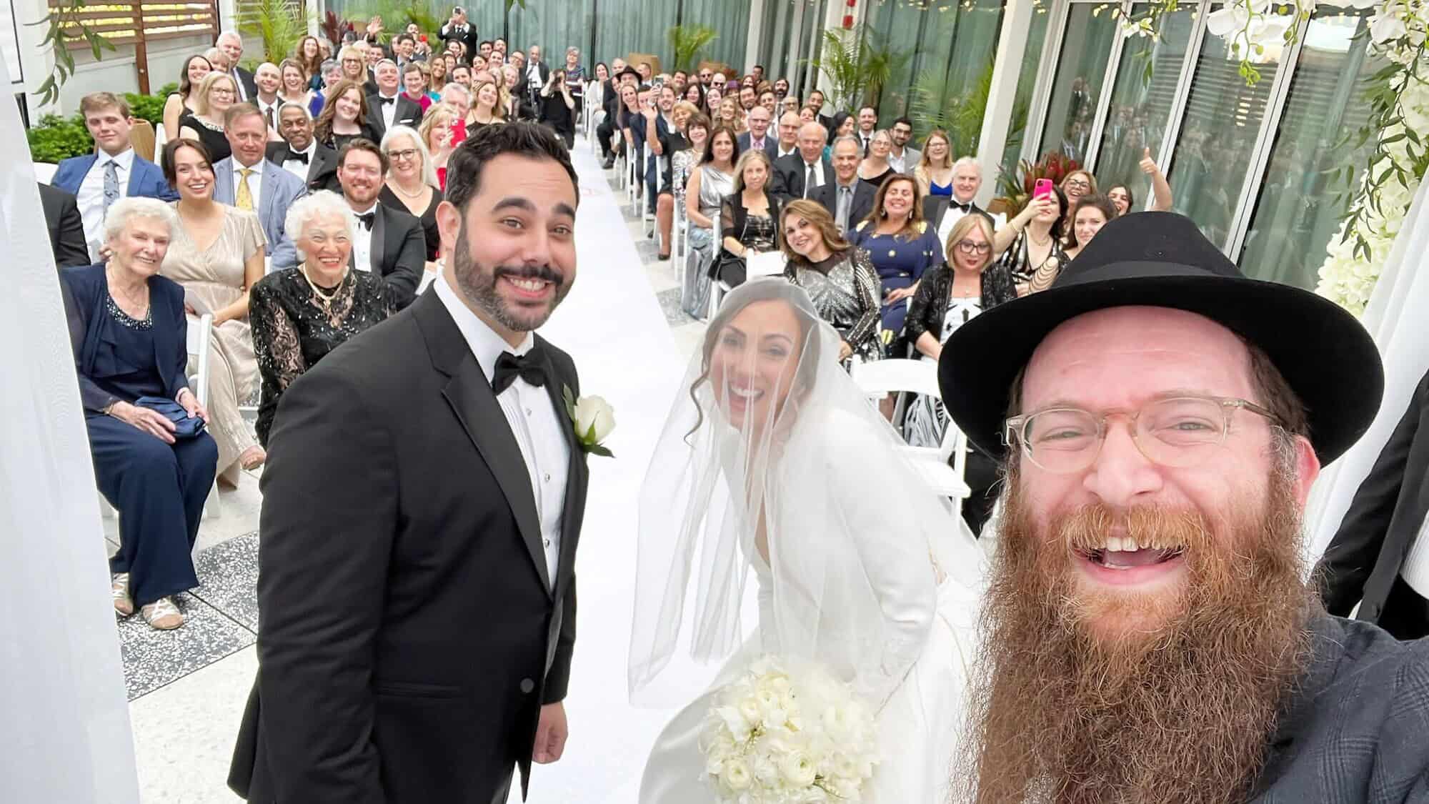 Rabbi Yisroel Bernath at a Jewish wedding. Credit: Courtesy.