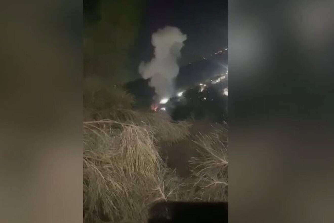 Smoke rises from airstrike in Tulkarem, Aug. 26, 2024. Credit: Screenshot.