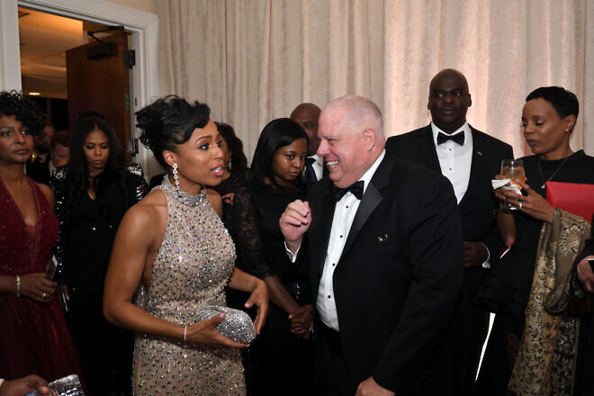 Maryland Gov. Lawrence Hogan attends county executive-elect Angela Alsobrooks's inaugural gala in Oxon Hill, Md., on Dec. 1, 2018. Credit: Maryland governor's office.