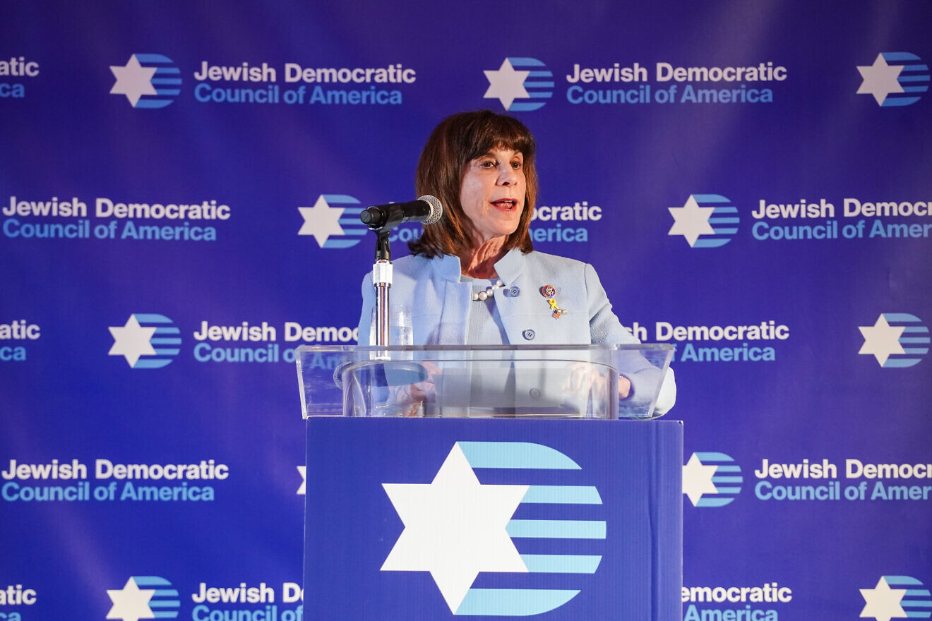 Rep. Kathy Manning (D-N.C.) at the Jewish Democratic Council of America’s 2024 Leadership Summit, May 20, 2024. Credit: Jewish Democratic Council of America/Creative Commons.