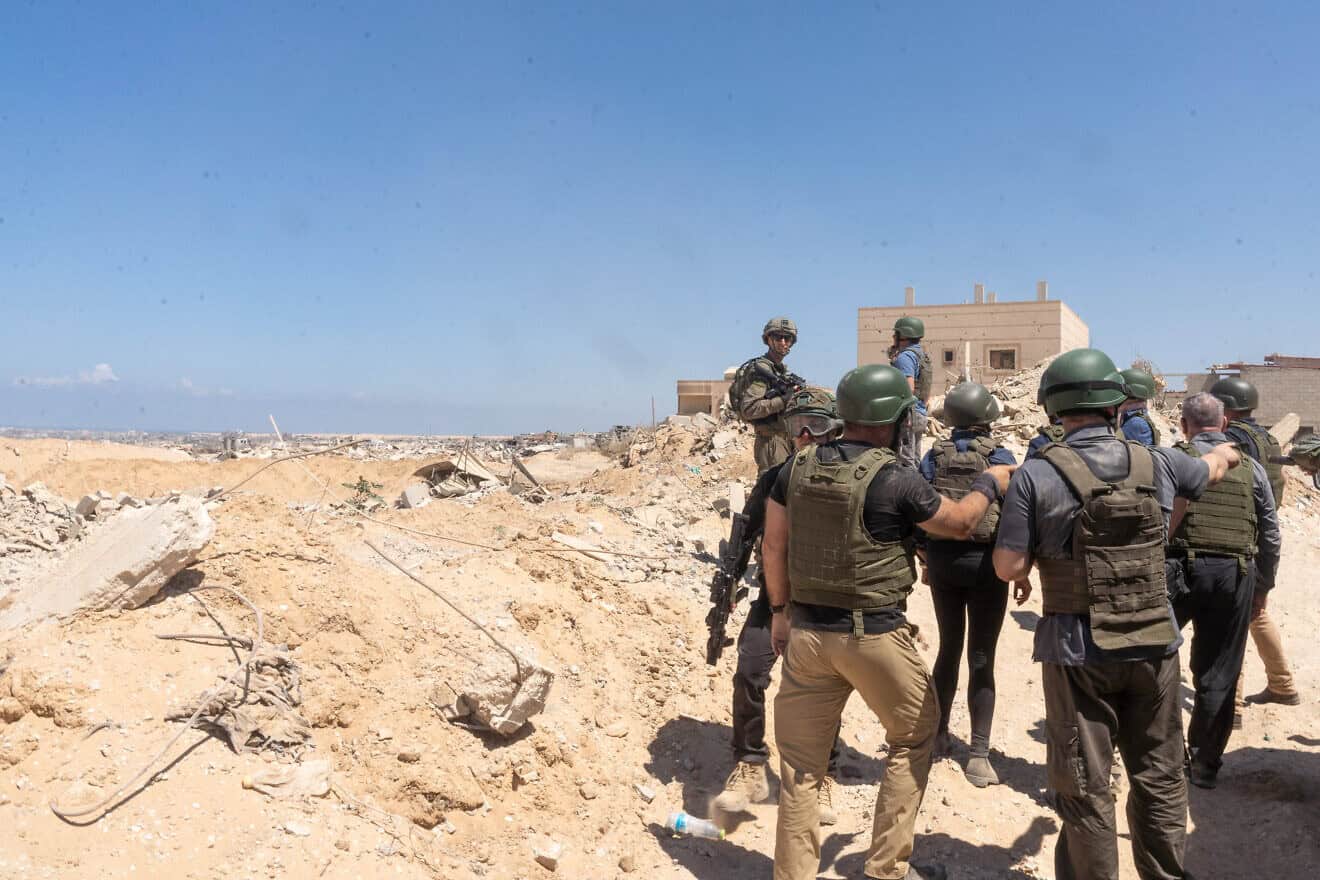 Participants on an ELNET-organized tour of Gaza included military experts. Credit: Courtesy.