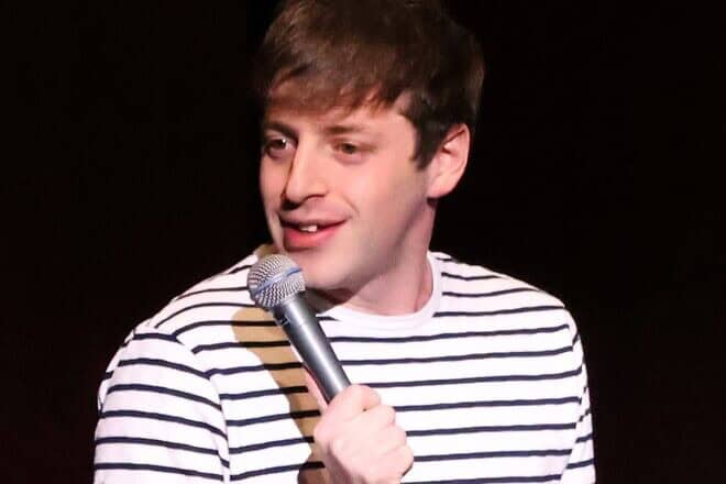 Alex Edelman performs at Memorial Hall at the University of North Carolina in Chapel Hill, Jan. 29, 2024. Credit: Hameltion via Wikimedia Commons.
