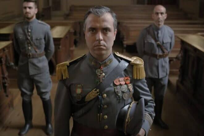 An actor portrays Portuguese Army captain Arthur Carlos de Barros Basto in the 2019 film "Sefarad." Credit: Courtesy.