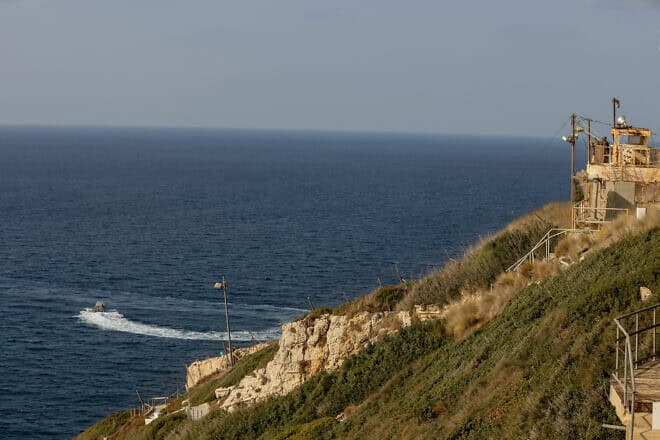 The maritime border between Israel and Lebanon near Rosh Hanikra, Oct. 27, 2022. Photo by David Cohen/Flash90.