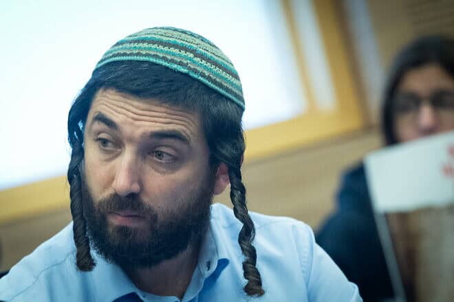 Israeli lawmaker Zvi Sukkot (Religious Zionism Party) attends a committee meeting at the Knesset in Jerusalem, Feb. 19, 2024. Photo by Yonatan Sindel/Flash90.